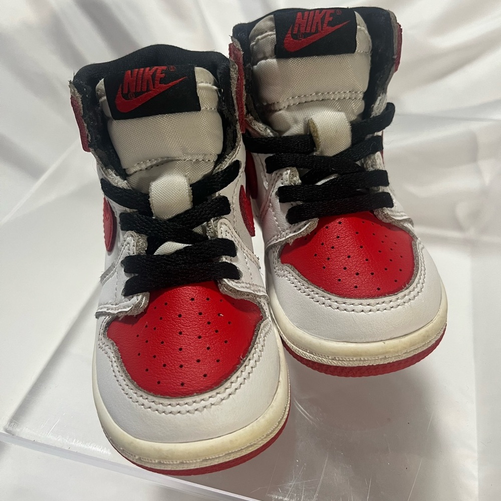 Nike Air Jordan 1 Retro High OG TD Heritage Sz 6C White Red Toddler AQ2665-161